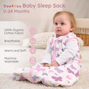Yoofoss Baby Sleep Sack 6-12 Months, 1.5 Tog Baby Wearable Blanket with 2-Way Zipper, 100% Cotton Organic Fabric Winter Infant Sleeping Sack, Warm Soft Comfy by TinyTreasures Baby Boutique