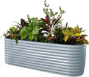 Vego garden 32" Extra Tall Raised Garden Bed Kits, 10 in 1 Modular Raised Planter Box for Vegetables Flowers Fruits Oval Metal Raised Garden Bed, Sky Blue by GreenHaven Gardens