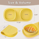 Silicone Foldable Novelty Dinner Plates,Baby Plates Travel Essential with Forks and Spoons,Microwave & Dishwasher Safe,Lemon by TinyTreasures Baby Boutique