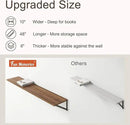 Floating Shelves 48 Inch Long, 10" Deep Floating Shelves, Walnut Wall Shelves 48 x 10, Set of 2, Wide Large Display Storage Shelves for Bathroom, Living Room, Rustic Wood Shelves with Brackets by CozyNest Decor