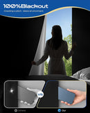 24" W x 60" L 100% Portable Blackout Curtains, Total Darkness No-Drill Black Out Window Cover,Temporary Blackout Shades with Hook & Loop Tape, for Bedroom, Nursery, Dorm, Travel (Black) by TinyTreasures Baby Boutique