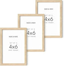 HAUS & HUES Solid Oak Wall or Tabletop Frame Set - Beige Gallery Frame With 4x6 Frames by CozyNest Decor