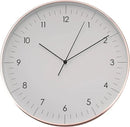 LUUK LIFESTYLE Timeless Wall Clock with Silent Movement and no Ticking, Elegant Design, for Children's Room, Living Room, Bathroom, 12”, White and Rosegold by CozyNest Decor