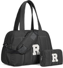 Women Duffle Bag with Initial, Personal Item Travel Bags，Girl Gifts Trendy Stuff-Gym Bag with Wet Pocket，Lightweight Travel Bags Personalized Tote with Makeup Pouch by TinyTreasures Baby Boutique