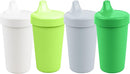 Re-Play Sippy Cups for Toddlers - 10 Oz. Reusable Spill Proof Cups for Kids, Dishwasher/Microwave Safe - Made in USA - Set of 4-3.13" x 6.25" - Modern Green by TinyTreasures Baby Boutique