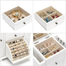 Jewelry Box for Women, Rustic Wooden Jewelry Boxes & Organizers with Mirror, 4 Layer Jewelry Organizer Box Display for Rings Earrings Necklaces Bracelets (Weathered White) by TinyTreasures Baby Boutique