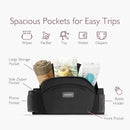 Momcozy Hip Seat Baby Carrier - Adjustable Waistband with Original 3D Belly Protector, Ergonomic Carrier with Various Pockets for Newborns & Toddlers up to 45lbs (Black, Large) by TinyTreasures Baby Boutique