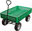A.M. Leonard Green Utility Wagon with Flat-Free Tires - 30 x 46 x 7.5 Inch Tray by GreenHaven Gardens