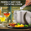 Ice Bucket with Lid, Scoop, Tongs and Strainer - Well Made Insulated Stainless Steel Keep Ice Frozen Longer - Ideal for Cocktail Bar, Parties, Chilling Wine, Champagne - 3 Liter (Stainless Steel) by CozyNest Decor