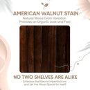 Homeforia 30inch Walnut Floating Shelves for Wall Mounted, High End Solid Real Wood 30 in Floating Shelf, Dark Brown Wooden 30 inch Long Floating Shelves, Heavy Duty Bracket, 30 X 6.5 X 1.75, Set of 2 by CozyNest Decor