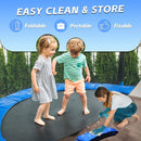 Trampoline Replacement Safety Pad, 8ft 10ft 12ft 14ft 15ft 16ft Trampoline Spring Cover with Foam Padding, No Holes for Poles, Round, Blue by TinyTreasures Baby Boutique