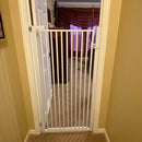 55.1 Inch Tall Baby Gate Auto Close Dog Gate Adjustable 29.92"- 43" Wide Pressure Mounted Walk Through Swing Pet Gate for Doorways (White, 29.92" - 43") by TinyTreasures Baby Boutique