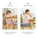 Toddler Booster Seat for Dining Table, PU Washable Double Safe Straps Non-Slip Bottom Booster Seat Dining Toddler, Portable Travel Increasing Cushion (Grey) by TinyTreasures Baby Boutique