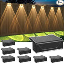 Derynome Solar Fence Outdoor Lights 8 Pack, 3 Color Modes IP45 Waterproof Solar Lights for Outside, Backyard, Railing, Step, Pool, Patio & Wall, Easy Install (3000K/4000K/6000K, 8 Pack) by GreenHaven Gardens