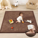 1.3" Thick Baby Play Mat for Floor, 39x59 Foam Tummy Time Mat, Padded Support Soft Plush Nursery Rug for Infant Kids Toddler Crawling Kick Activity (Chocolate Brown) by TinyTreasures Baby Boutique