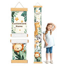 Personalized Name Baby Growth Height Chart Handing Ruler Wall Decor for Kids, Animals Canvas Removable Height Growth Chart, Nursery Decor, Toddler Kid Room Decoration, Hangable by TinyTreasures Baby Boutique