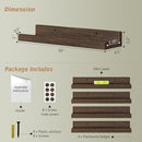 Forbena Dark Wood Nursery Floating Shelves for Wall Set of 4, Short Wall Bookshelf for Kids Bedroom, Wooden Hanging Book Shelves with Rail for Nursery Books, Baby Room Bathroom Storage (Dark Brown) by TinyTreasures Baby Boutique