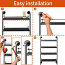 IBUYKE Spice Rack Wall Mount,4 Tier Hanging Seasoning Organizer, Spice Rack for Wall for up to 50 Jars,Spice Organization for Kitchen Cabinet,Living Room,Bathroom,Pantry,Black UTLJ016B by CozyNest Decor