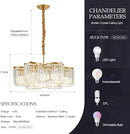 24.4“ Gold Semi Flush Mount Ceiling Light Fixtures, 6-Light Gold Modern Crystal Chandelier Height Adjustable Pendant Lighting for Bedroom Entryway Hallway Kitchen Island Living Room Foyer by CozyNest Decor