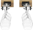 Sorbus Wall Mounted Wine Glass Stemware Rack Set - Wire & Wood Wine Rack Wall Mounted for Wine Glasses, Champagne Glasses, and Drinkware - Complete Your Home Bar & Kitchen Storage, Mahogany by CozyNest Decor