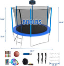 SKYUP Tranpoline 1500LBS 16 15 14 12 10 8 FT Tranpoline for 7-10 Kids and Adults, Windproof Outdoor Tranpoline with Enclosure Net, Basketball Hoop, Easy to Install & Last Long - ASTM Approved by TinyTreasures Baby Boutique