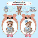 LoopMap Crochet Kit for Beginners - DIY Amigurumi Bear with Removable Dress & Accessories - Step-by-Step Video Tutorials, Extra Yarn, Crochet Tools, Handmade Gift for Kids & Adults (Bear K02, Blue) by TinyTreasures Baby Boutique