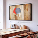 ElephantStock Ping Pong Wall Art - Horizontal Framed Canvas - 1-Piece Living Room Wall Decor - Photography Canvas Print - Brown and Red Decor for Wall - 37" X 25" by CozyNest Decor