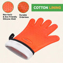GEEKHOM BBQ Gloves Heat Resistant Oven Mitts - Silicone Grilling Gloves with 13.7" Arm Protection - Waterproof Pot Holder Non-Slip for Men & Women, Kitchen Outdoor Cooking, Baking, Camping, Orange by GreenHaven Gardens