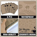 Coffee Bar Placemats Set of 6 Coffee Bar Plastic Table Mats Machine Place Mats Washable Vinyl Accessories Table Decoration for Indoor Outdoor Party Kitchen Dining by CozyNest Decor