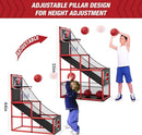 Basketball Arcade Game Indoor Outdoor, Kids Basketball Hoop with 4 Balls & Pump, Single Shot Basketball Game at Home, Carnival Games Sport Toys Gifts for Boys Girls Teens by TinyTreasures Baby Boutique