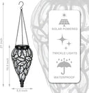 Solar Hanging Lantern Outdoor Lights, Tear-Shaped 15 LEDs Cool White Hanging Lights with S Hooks Decor in Garden, Yard, Pathway, Front Door and Landscape by GreenHaven Gardens