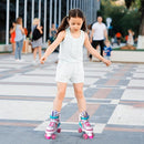 Rainbow Toddler Roller Skates - Size 4 Adjustable | Light Up Quad Skates for Girls & Boys Beginners Aged 3-12 by TinyTreasures Baby Boutique