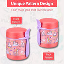 10oz Soup Thermo for Hot Food Kids,Lunch Thermo Kids Food Jar with Spoon Hot Insulated Food Containers,Leak Proof Stainless Steel Wide Mouth Lunch Food Thermo Jar for School(Pink-Unique Horse) by TinyTreasures Baby Boutique