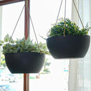 13 Inch 2 Pack Large Hanging Planters for Indoor Outdoor Plants, Plastic Hanging Basket Pots for House Plants Flowers, Black by CozyNest Decor