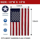 American Flags Garden Flag for Outside 12x18,Small USA Flag Outdoor Heavy Duty Made in USA High Wind Embroidered Stars-sewn Stripes Waterproof by GreenHaven Gardens