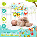 Koty Car Seat Toys, Cute Elephant Car Seat Toys for Babies 0-6 Months Boy, Stroller Toys with Crinkle, Teether, Music Box, Rattle, BB Squeaker for 0 3 6 9 12 Months Babies Infant Boys Girls Gifts by TinyTreasures Baby Boutique