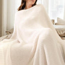 Snuggle Sac Queen Size Oversized Super Soft Bed Blanket - Warm & Cozy Knit Fuzzy Microfiber Blankets in Heather Ivory, 90 x 90 by TinyTreasures Baby Boutique