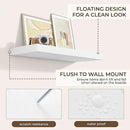 RICHFOCUS 31.5Inch Floating Shelves for Wall 2 Pack Shelves for Bedroom|Kitchen|Bathroom Wall Mounted Rustic Wood Floating Shelf with Invisible Brackets for Books|Storage|Decor, White by CozyNest Decor