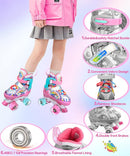 4-Pejiijar Rainbow Unicorn Kids Roller Skates for Girls Toddler Ages 2-4 5-8 8-12,Adjustable Roller Shoes with Luminous Wheels for Birthday Xmas Gifts by TinyTreasures Baby Boutique