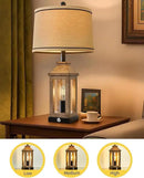 23.75" Farmhouse Dual USB Charging Ports 3-Way Dimmable Touch Control Table Lamp with Nightlight Vintage Modern Lamps for Living Room Bedroom by CozyNest Decor