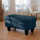 Ottoman Rectangular Storage Ottoman Bench, Faux Leather Footrest, Coffee Table, Stool Footstool with Hinged Lid for Living Room, Bedroom, Entryway, Dark Blue, 35"x23.5"x17.5" by CozyNest Decor