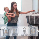 CleverMade Collapsible Laundry Tote - Midnight Black Shadow Gray 2-Pack 50L - Foldable Storage Organization Container for Clothes Laundry Room Storage by CozyNest Decor