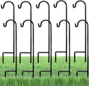 Ashman Shepherds Hook 10 Pack Black, 35 Inches Tall, Made of Premium Metal for Hanging Solar Light, Bird Feeders, Mason Jars, Garden Stake and Wedding Décor. by GreenHaven Gardens