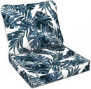 LVTXIII Outdoor Deep Seat Cushion Patio Seat and Back Cushion Set Seasonal Chair Cushion with Removable Cover and Adjustable Buckle for Home and Garden, 22"x22"x4", Palms Blue by GreenHaven Gardens