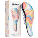 Crave Naturals Glide Thru Hair Brush - Detangler Brush for Curly, Straight, Wet or Dry Hair - Gentle Detangling Brushes for Adults, Kids, Toddlers - Hair Accessories for Women - 7.5x3 Soft Hazy Swirl by TinyTreasures Baby Boutique