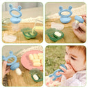 Haakaa Baby Fruit Food Feeder & Mini Freezer Nibble Tray Combo, Breastmilk Popsicle Molds for Baby Cooling Relief, BPA Free Silicone Feeder for Safe Infant Self Feeding, 4 Month+ (Sky Blue) by TinyTreasures Baby Boutique