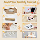 Baby Hand and Footprint Kit Keepsake Nursery Decor Picture Frame for New Mom Baby Boys Girls Shower Gifts Personalized Inkless & Clay Handprint Newborn Essentials Must Haves (White) by TinyTreasures Baby Boutique