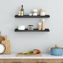 Picture Ledge Shelf for Wall, 24 inch Solid Pine Wood Nursery Book Shelves 2 Packs, Floating Ledge Shelves for Kids' Room Bedroom Bathroom Living Room Photo Frames Office Nursey Wall Decor, Black by TinyTreasures Baby Boutique