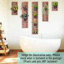 ShopLaLa Wall Planter – Wooden Air Plant Succulent Holder Hanger Indoor Outdoor, Live Orchid Wall Wood Display Frame Vertical Garden Balcony Deck Bathroom Macetas Para Plantas De Aire 15.7" (40cm) by GreenHaven Gardens