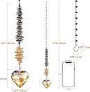 Champagne Glass Heart Crystal Ball Suncatcher, Prism Pendant for Windows, Chakra Indoor Outdoor Hanging Decoration, Rainbow Maker Gifts for Women, Mom and Children… by GreenHaven Gardens